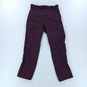 Lululemon Lab Geo Tight 28" High Rise Plum Honeycomb Mesh Leggings Size 4